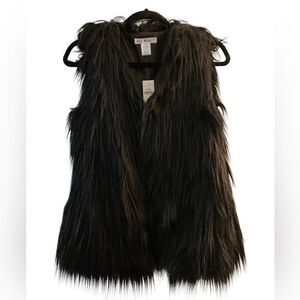 Say What Women’s Faux Fur Black Vest Stylish Size X-Small New With Tags